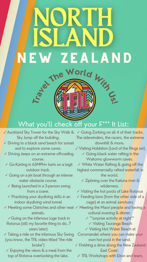 NEW ZEALAND Trip #1  | North Island: Jan 9-17 (20% Deposit)